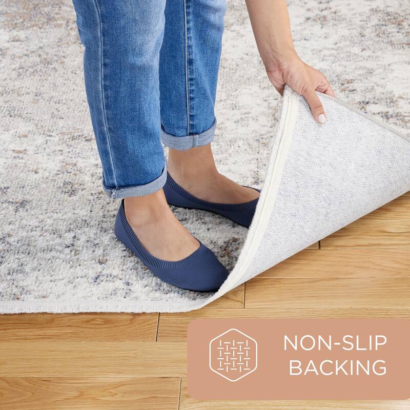 TOWN & COUNTRY EVERYDAY Rein Abstract Cloud Everwash Washable Non-Slip Backing Area Rug