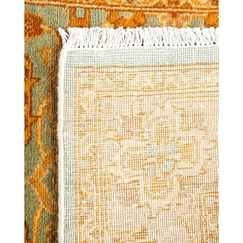 Overton Hand Knotted Wool Vintage Inspired Traditional Ottoman Blue Runner Rug - 2' 5" x 12' 5"