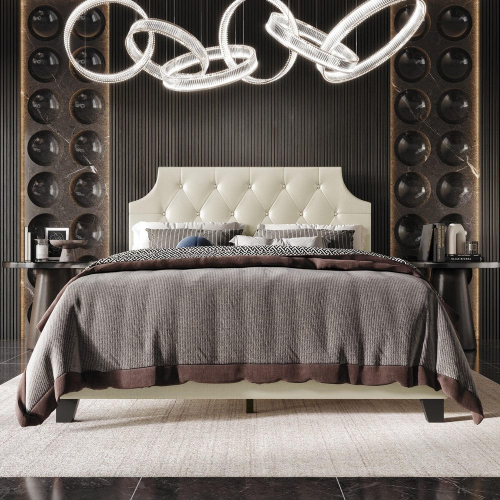 Clayfell Mexico Tufted Upholstered Platform Bed