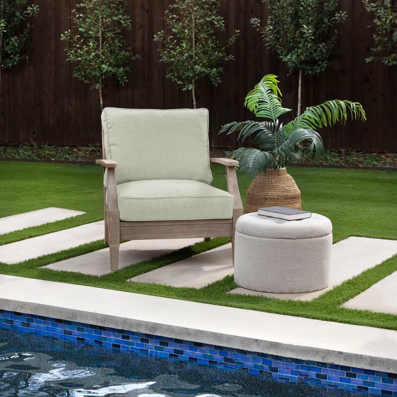 Sorra Home Sunbrella Outdoor Corded Deep Seating Cushion Set - 22.5 in W x 22.5 in D x 5 in H - Revive Stem