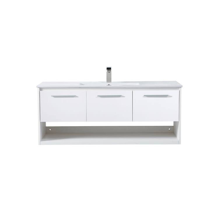Elegant Lighting VF43048 Kasper 48" Wall Mounted Single Basin Vanity