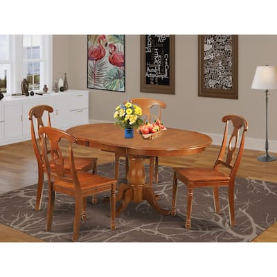 Oval Dining Room Set - Table with Leaf & Chairs - Elegant Design for Home