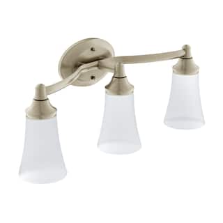 Moen 3 Light Bathroom Sconce with Frosted Shades from the Eva