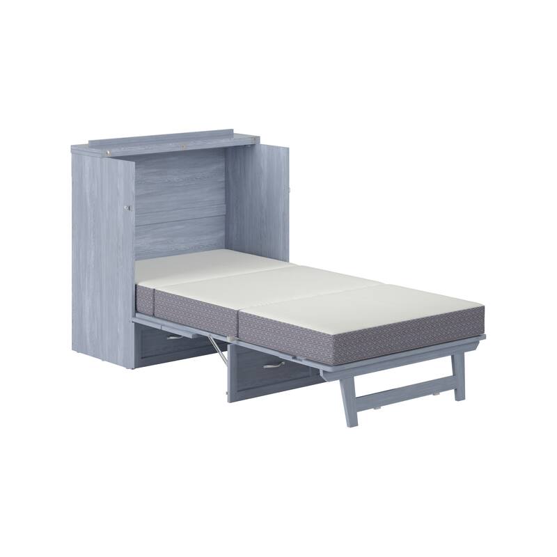 AFI Northfield Murphy Bed Chest with 6" Mattress, Storage Drawer & Built-In Charger