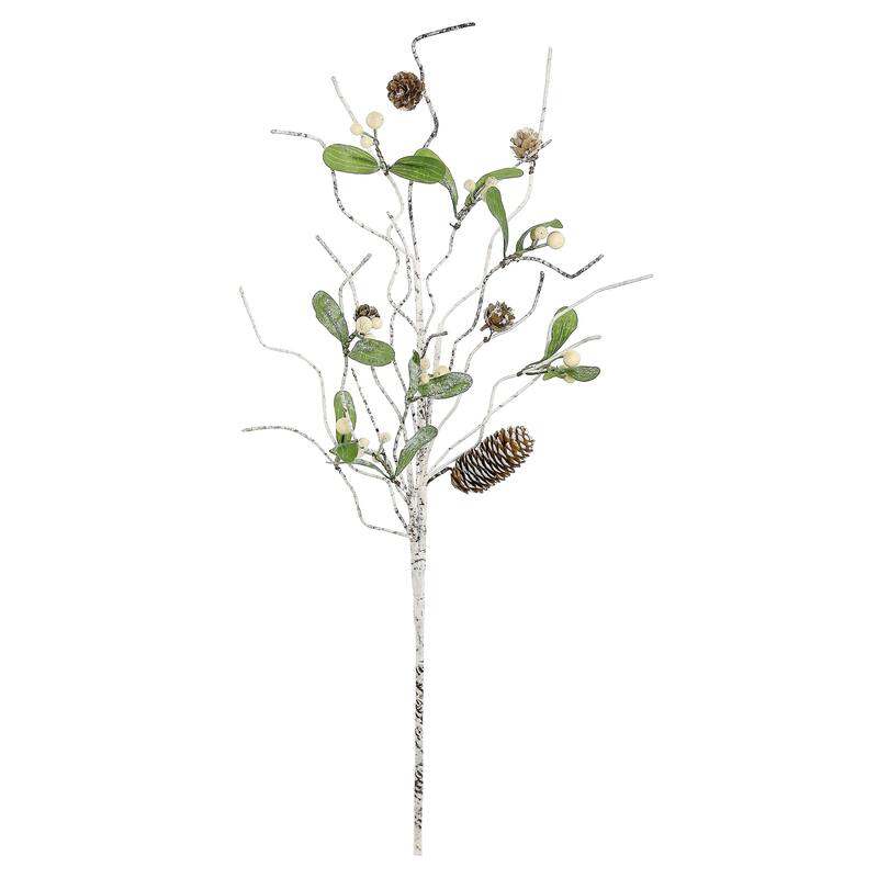 30" Mistletoe and Pine Cone Artificial Christmas Spray