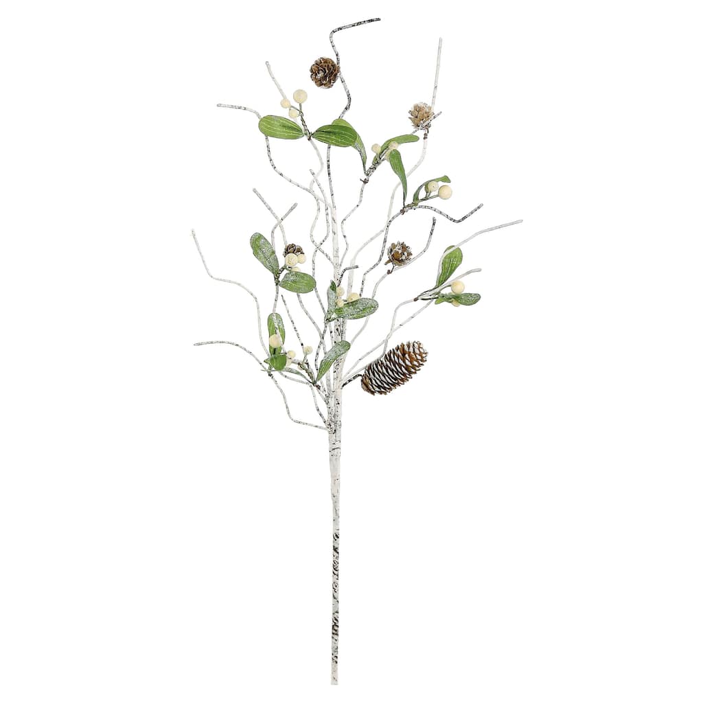 30" Mistletoe and Pine Cone Artificial Christmas Spray