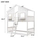 preview thumbnail 9 of 7, White Twin Wood House Bunk Bed with Roof & Safety Guardrails
