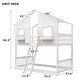 preview thumbnail 9 of 7, White Twin over Twin Wood House Bunk Bed with Roof and Ladder