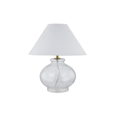 Cullman 23" Table Lamp with Linen Shade, Clear (Set of 2)
