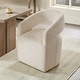 preview thumbnail 38 of 124, Spruce & Spring Joey Modern Barrel Dining Chair with Caster Wheels & Open Back Fully Assembled Single - Beige-Fuzzy Fabric
