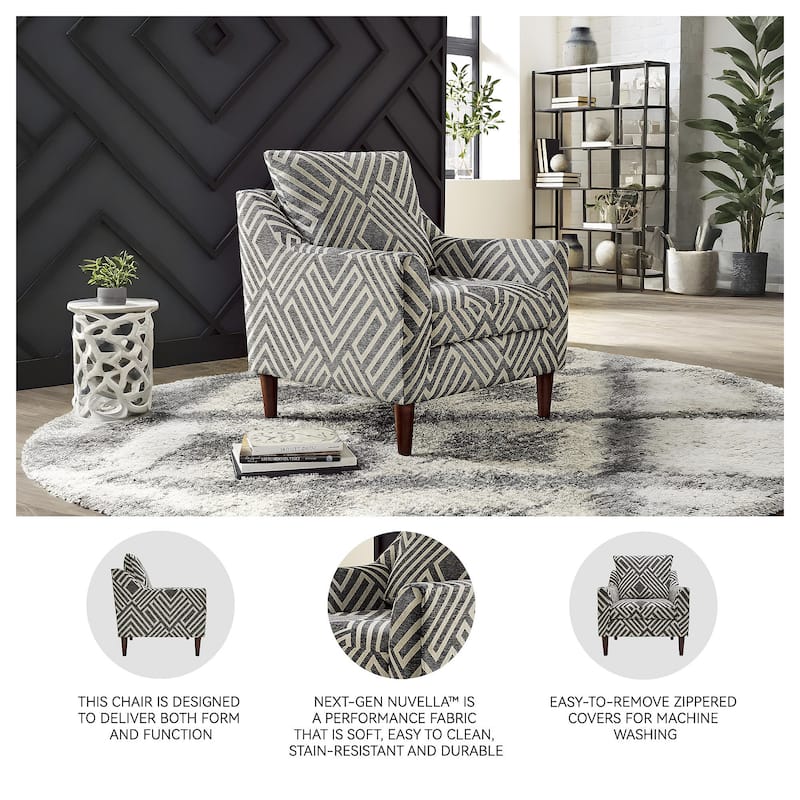 Signature Design by Ashley Morrilton Next-Gen Nuvella Natural/Charcoal Accent Chair - 35" W x 35.75" D x 39.75" H