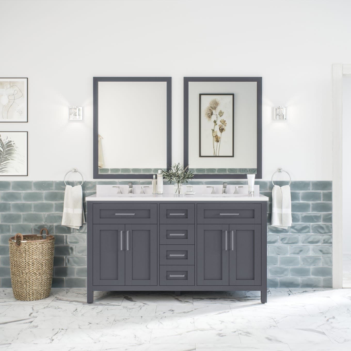 Miseno MV-TAHB60-15VVA Tahoe 60" Free Standing Double Basin Vanity Set