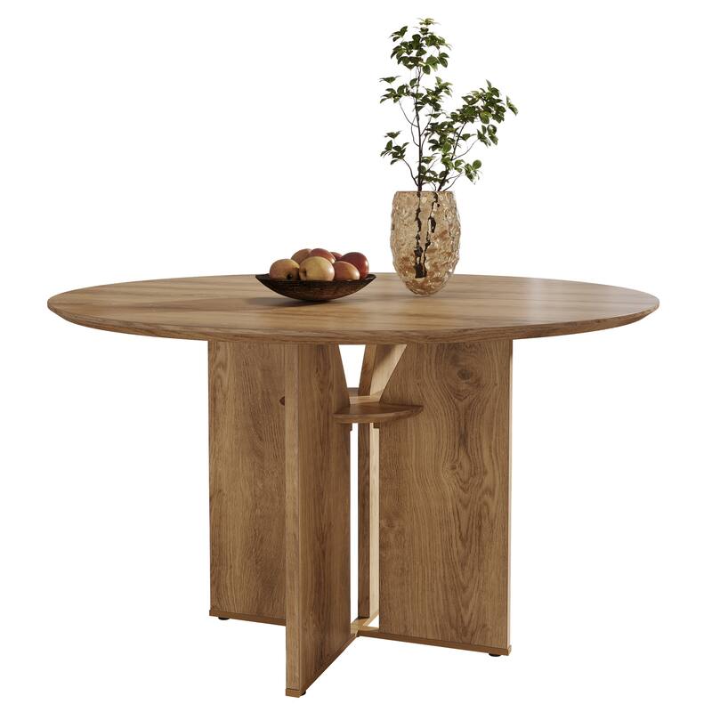 39.37" Round Dining Table for 4, Farmhouse Kitchen Table