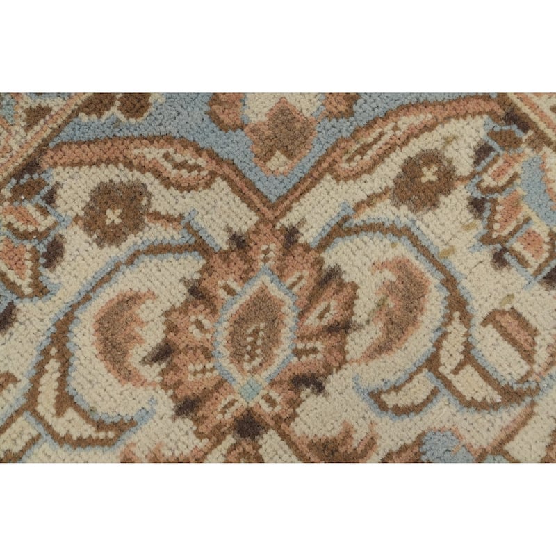 Hand Knotted Oriental 100% Wool Carpet Traditional Floral Pink Kashan Area Rug - 12' 11'' X 9' 7''