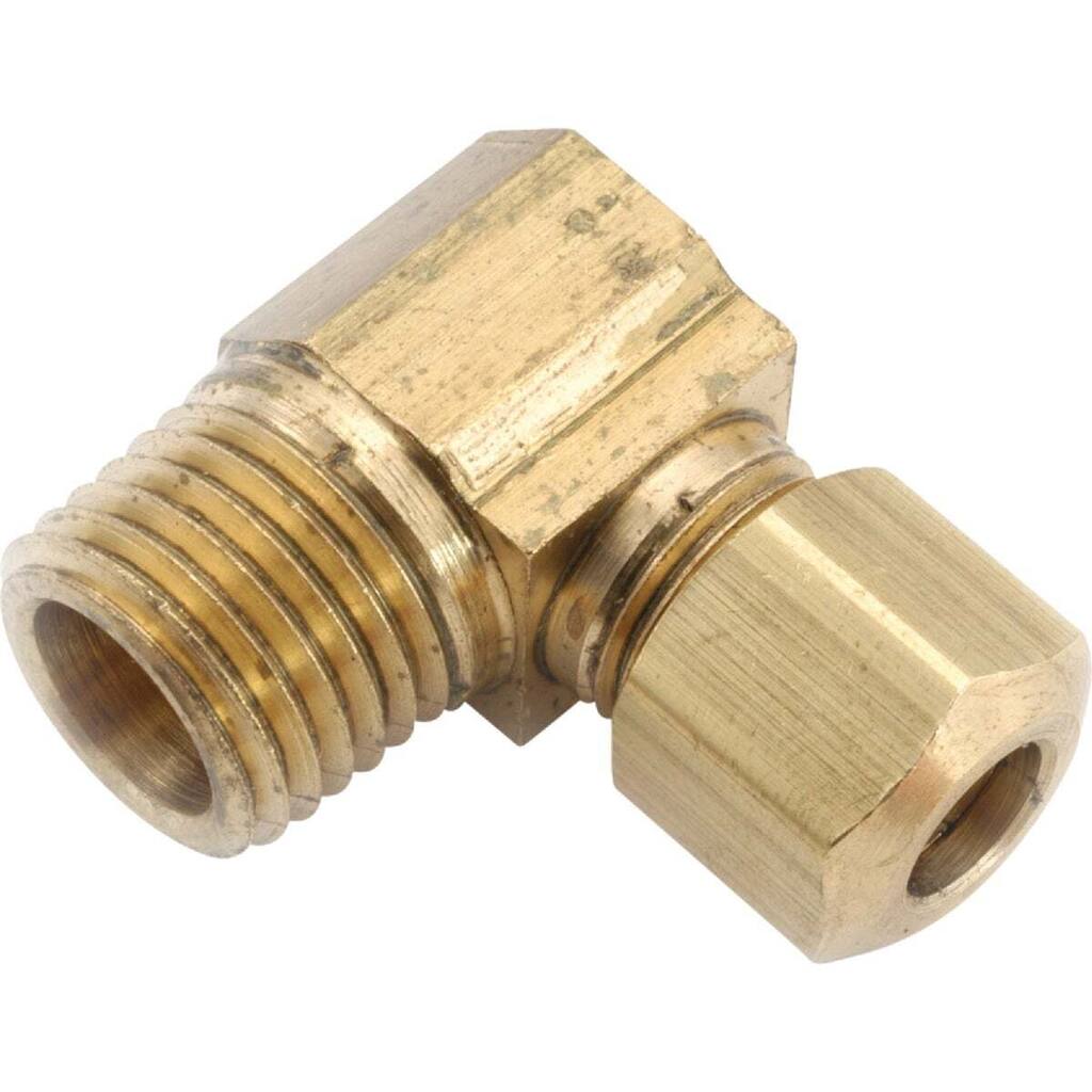 Anderson Metals 5/8 In. x 1/2 In. Male 90 Deg. Compression Brass Elbow (1/4 Bend) - 1 Each