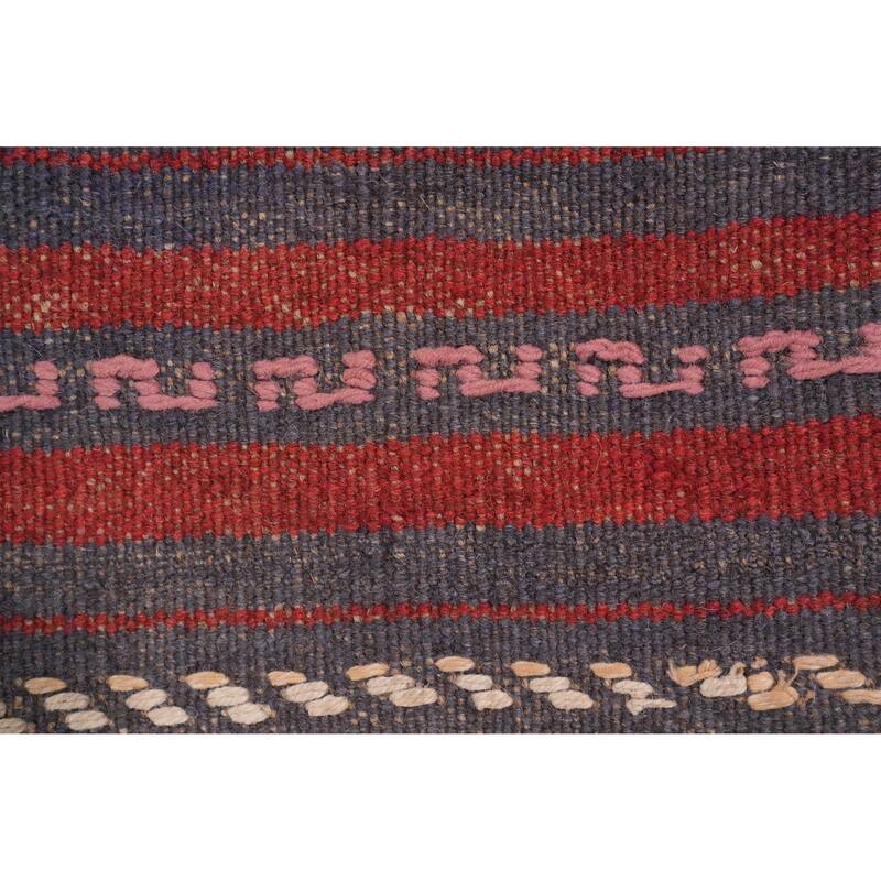 Hand Knotted Oriental 100% Wool Carpet Traditional Tribal Red Balouch Runner Rug - 8' 4'' X 2' 1''