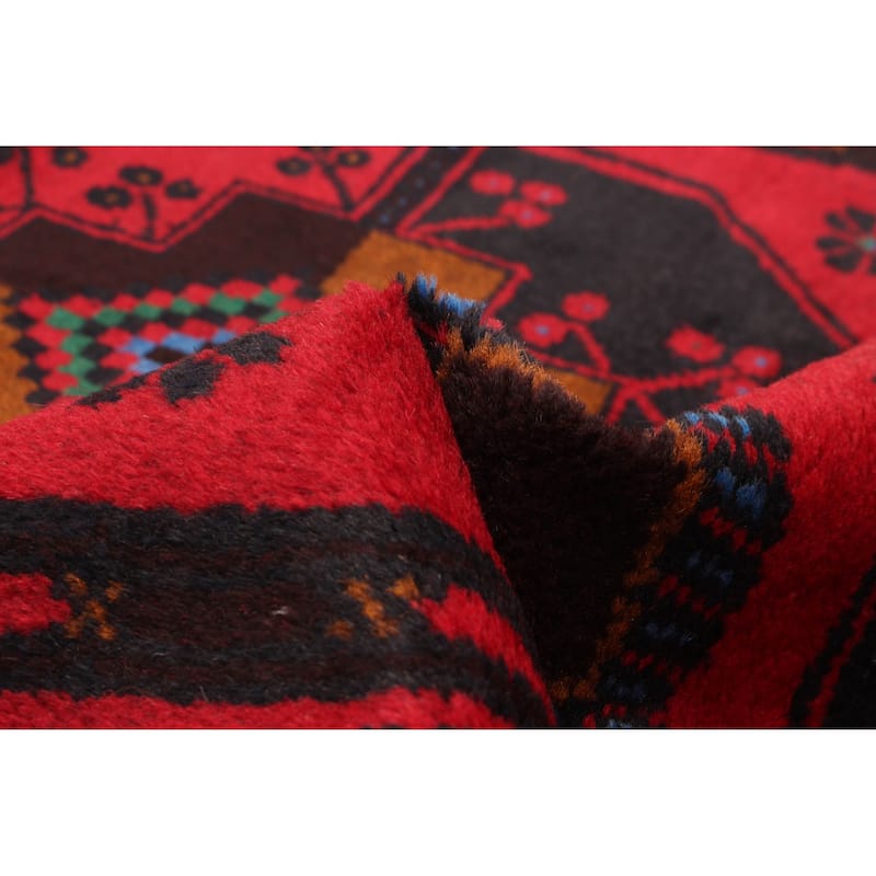 ECARPETGALLERY Hand-knotted Teimani Red Wool Rug - 3'1 x 8'9