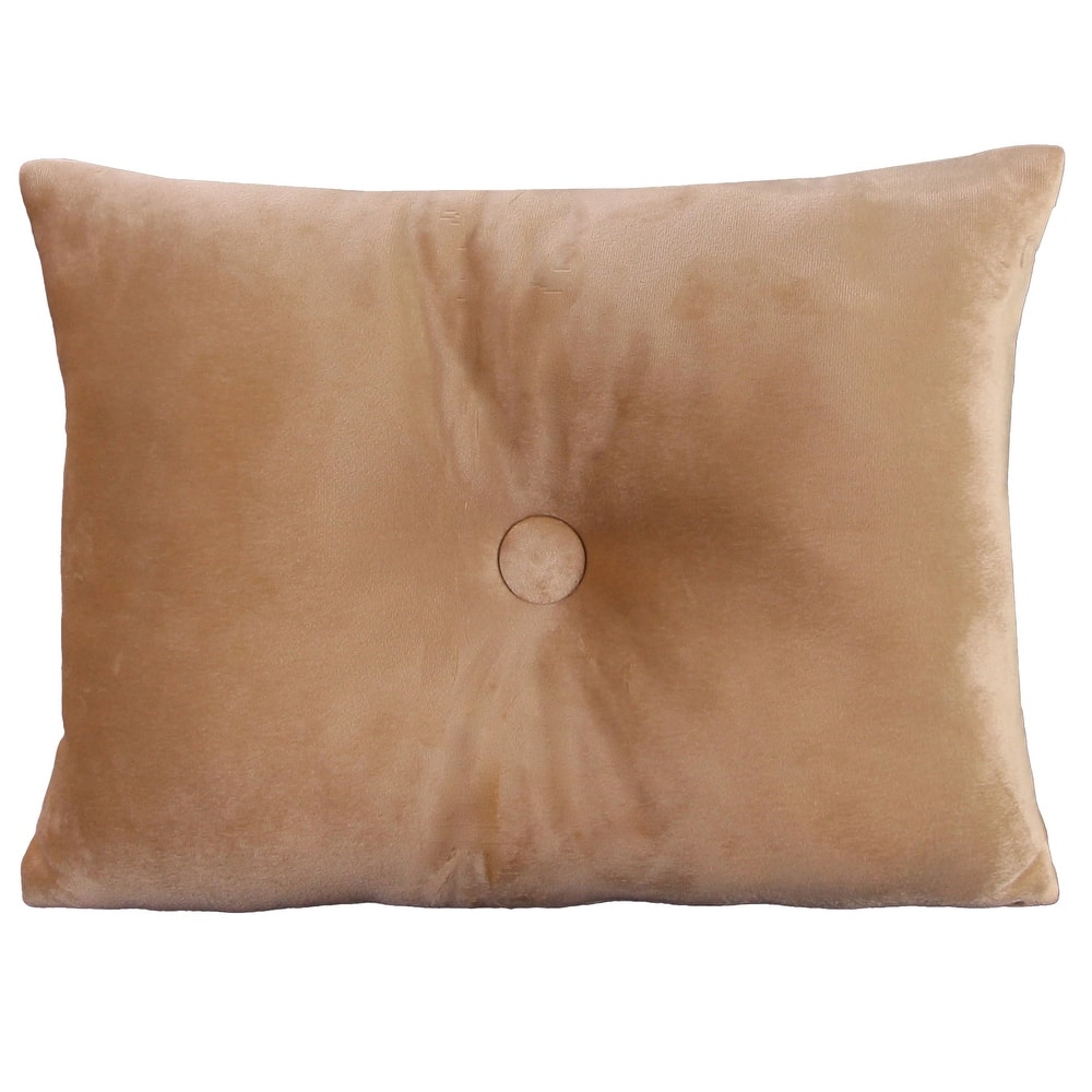 20" x 14" Solid Tufted Indoor Lumbar Throw Pillow with Button