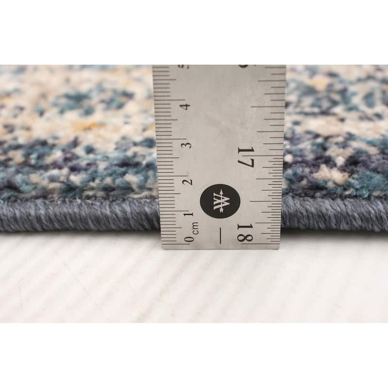 ECARPETGALLERY Machine Woven Bolivia Bijar Blue Rug - 2'2 x 8'0