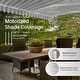preview thumbnail 12 of 10, ALEKO Caribbean Motorized Patio Awning - White Frame - Seagull Gray & White Striped - 13 x 10 Feet