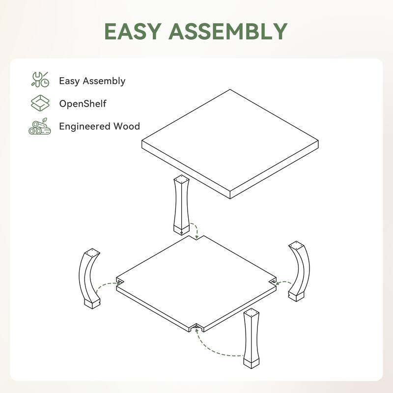 31" Square Solid Wood Coffee Table with Storage
