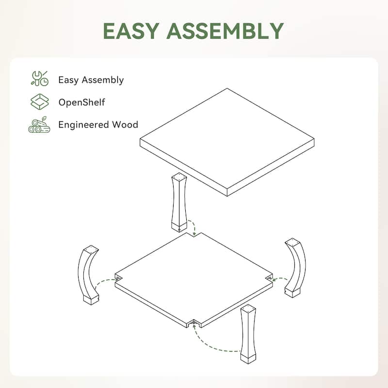 31.49“ Square Solid Wood Coffee Table For Living Room