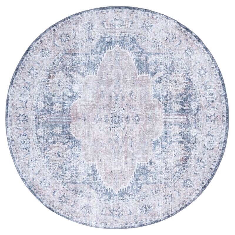 SAFAVIEH Arizona Mathurine Vintage Rug - 6' Round - Sage/Grey