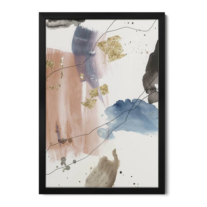 Pink Stroke II Premium Framed Poster by PI Studio - Black - 32x24x1