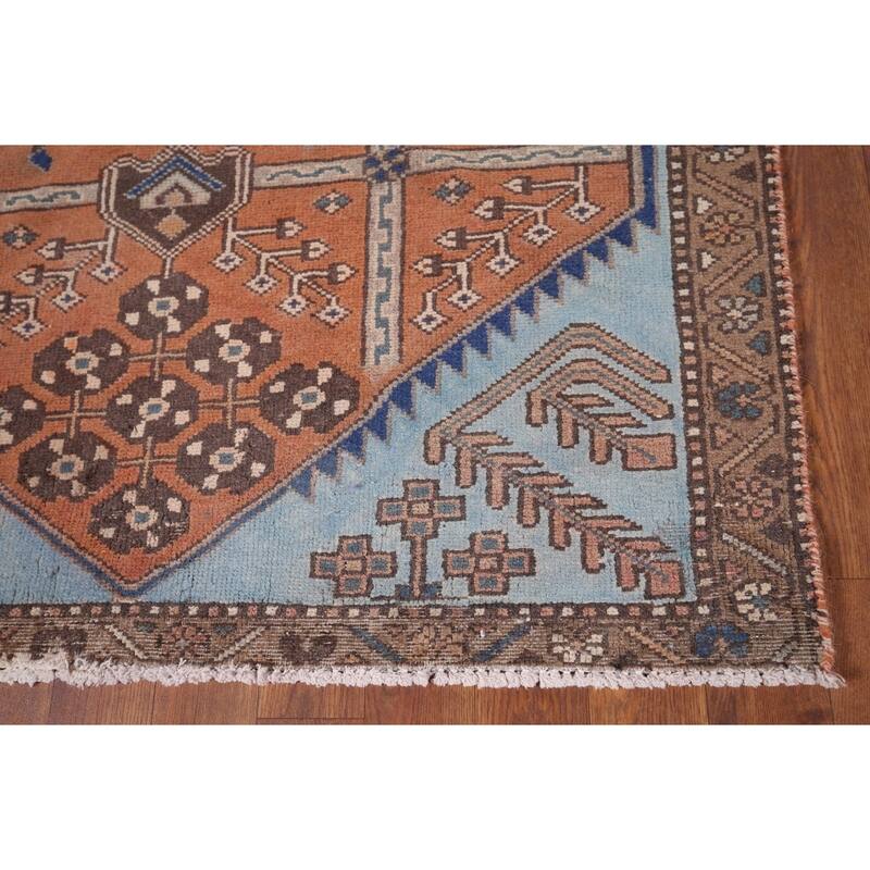 Orange Joshaghan Foyer Rug Handmade Wool Carpet - 3'7" x 5'0"