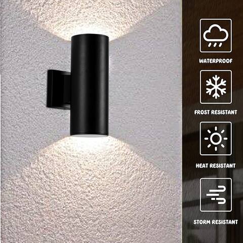 Cedar Hill 11-in H Black LED Outdoor Wall Sconce