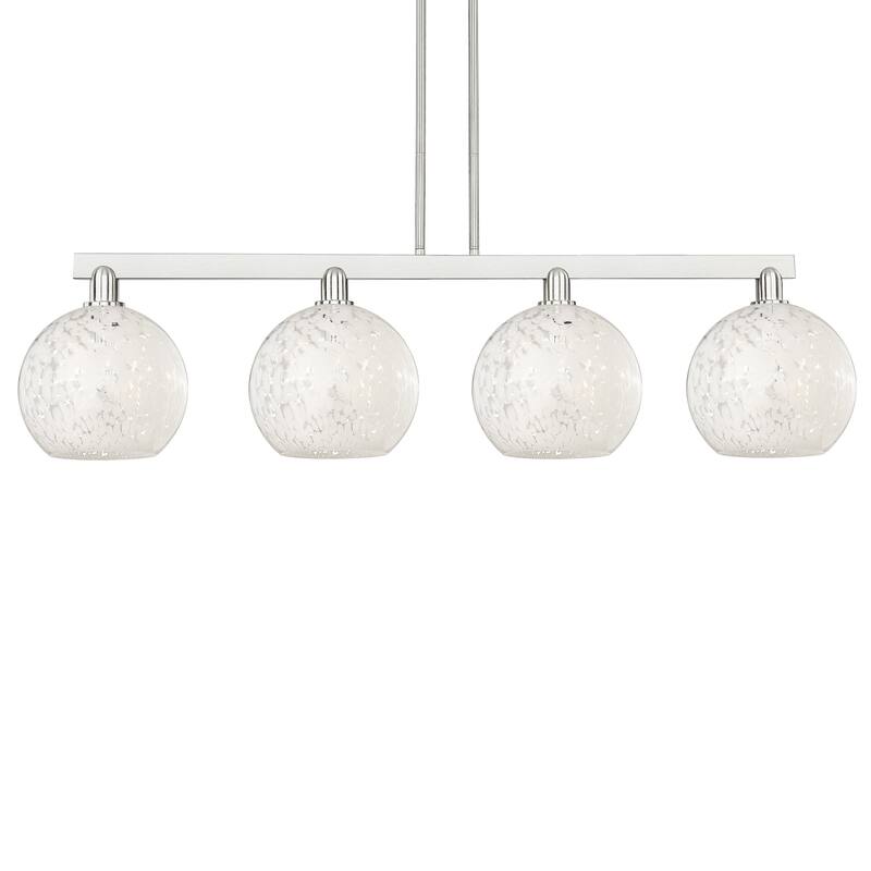 Innovations Lighting 716-4I-13-53 White Mouchette Linear White - Brushed Satin Nickel / White Mouchette