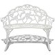 preview thumbnail 2 of 1, vidaXL Patio Bench 39.4" Cast Aluminum White - 139.4"x21.3"x31.5"