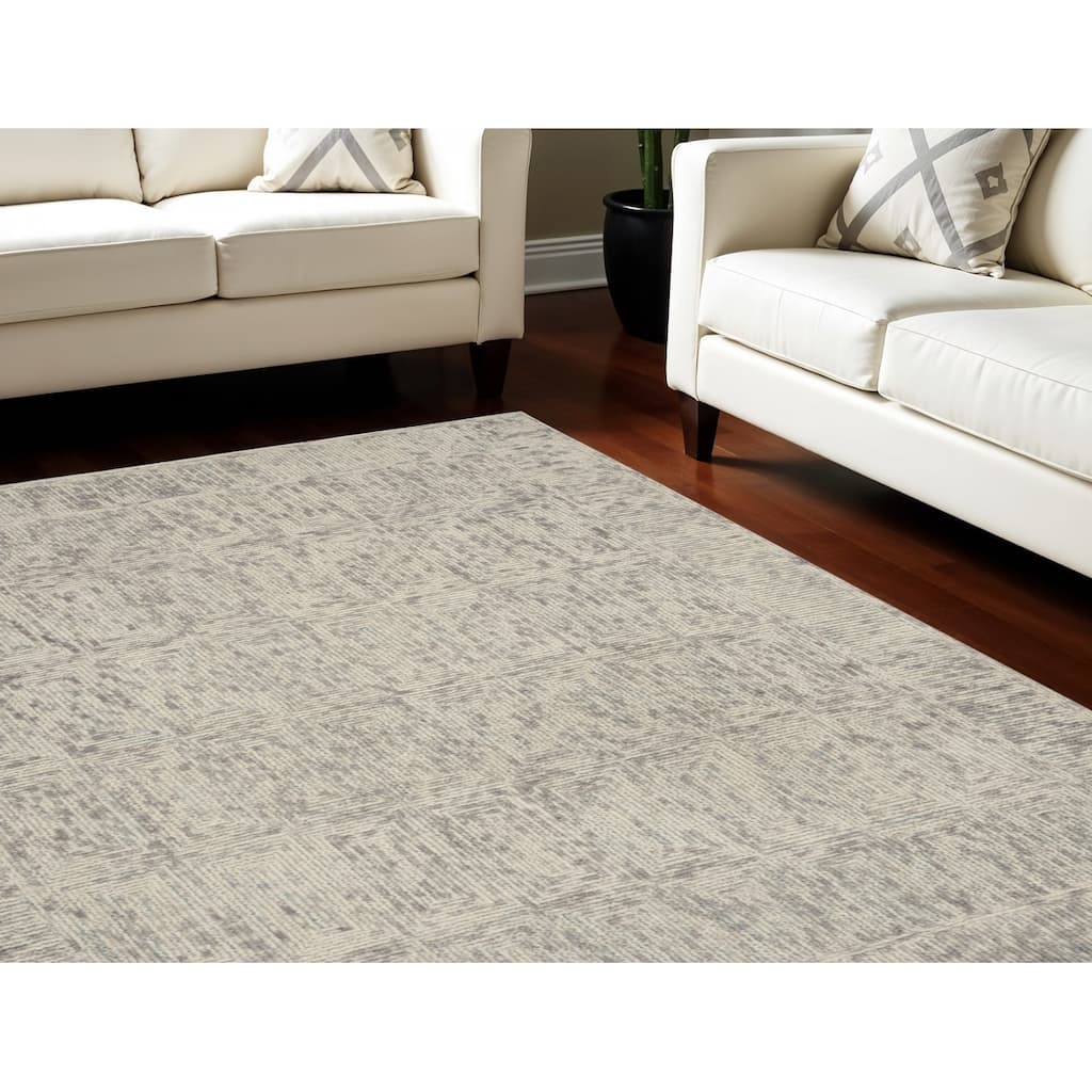 Duju Power Loomed Geometric Modern Soft Area Rug By HomeRoots - 117' X '93' X '0.5