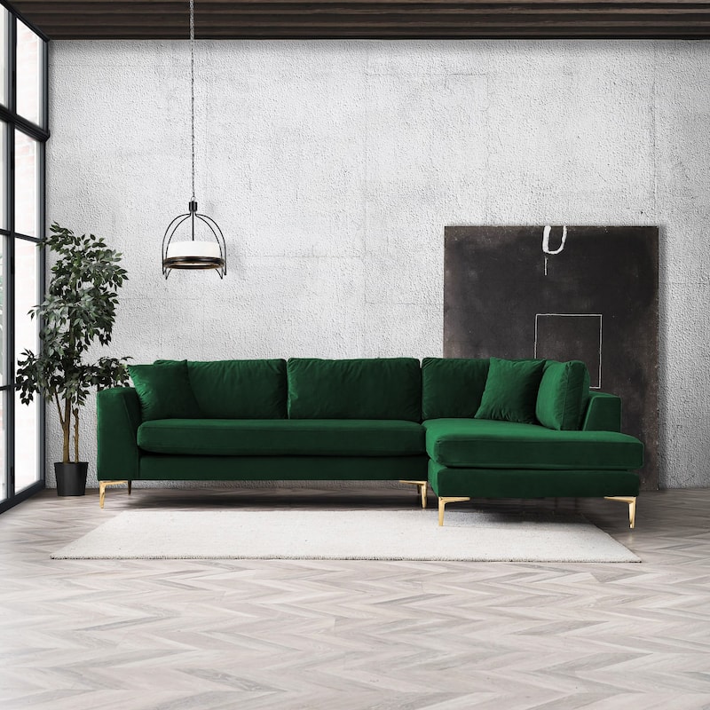 Mae Mid Century Modern Velvet Corner Sectional Sofa