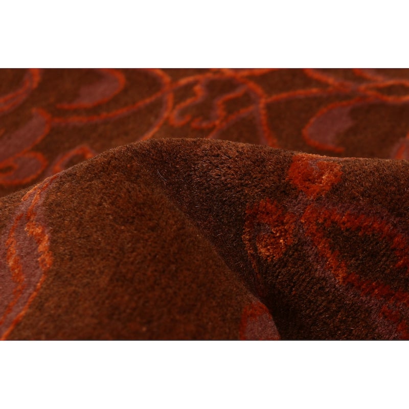 ECARPETGALLERY Hand-knotted Opulence Brown Silk, Wool Rug - 3'4 x 5'5