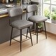 preview thumbnail 1 of 14, 360° Swivel Leather Cushioned Bar Chairs with Sturdy Iron Legs, Set of 2 Grey