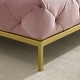 preview thumbnail 12 of 14, Corvus Kamdon Tufted Velvet Chesterfield Square Ottoman with Gold leg