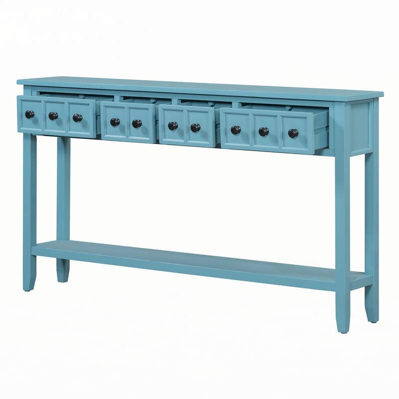 Rustic Entryway Console Table(Turquoise Green)