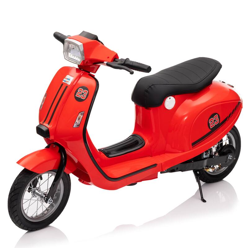 24V 250W Powerful Electric Scooter W/12" Air-Filled Tires,Hand Accelerator & Brake,Dual Rear Suspension,High/Low Speed