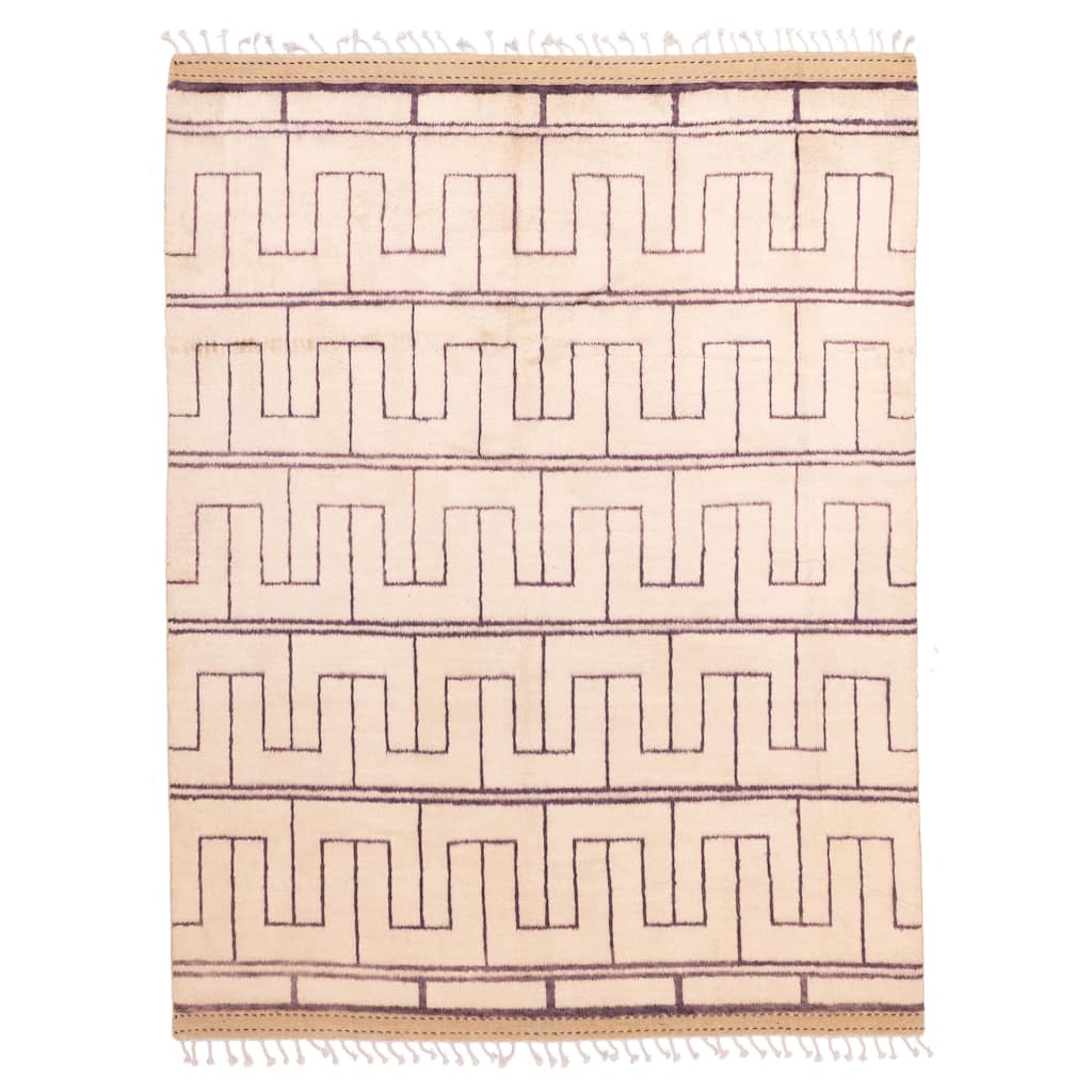 ECARPETGALLERY Hand-knotted Pak Finest Marrakesh Cream Wool Rug - 6'1 x 7'9