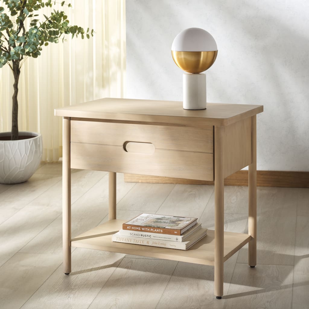 SAFAVIEH Couture Fayletta 1-Drawer Nightstand, Fully Assembled