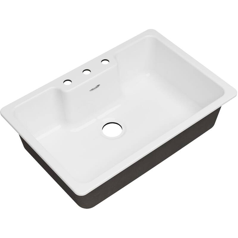 American Standard Quince 33" Drop In Single Basin Cast Iron Kitchen - Brilliant White