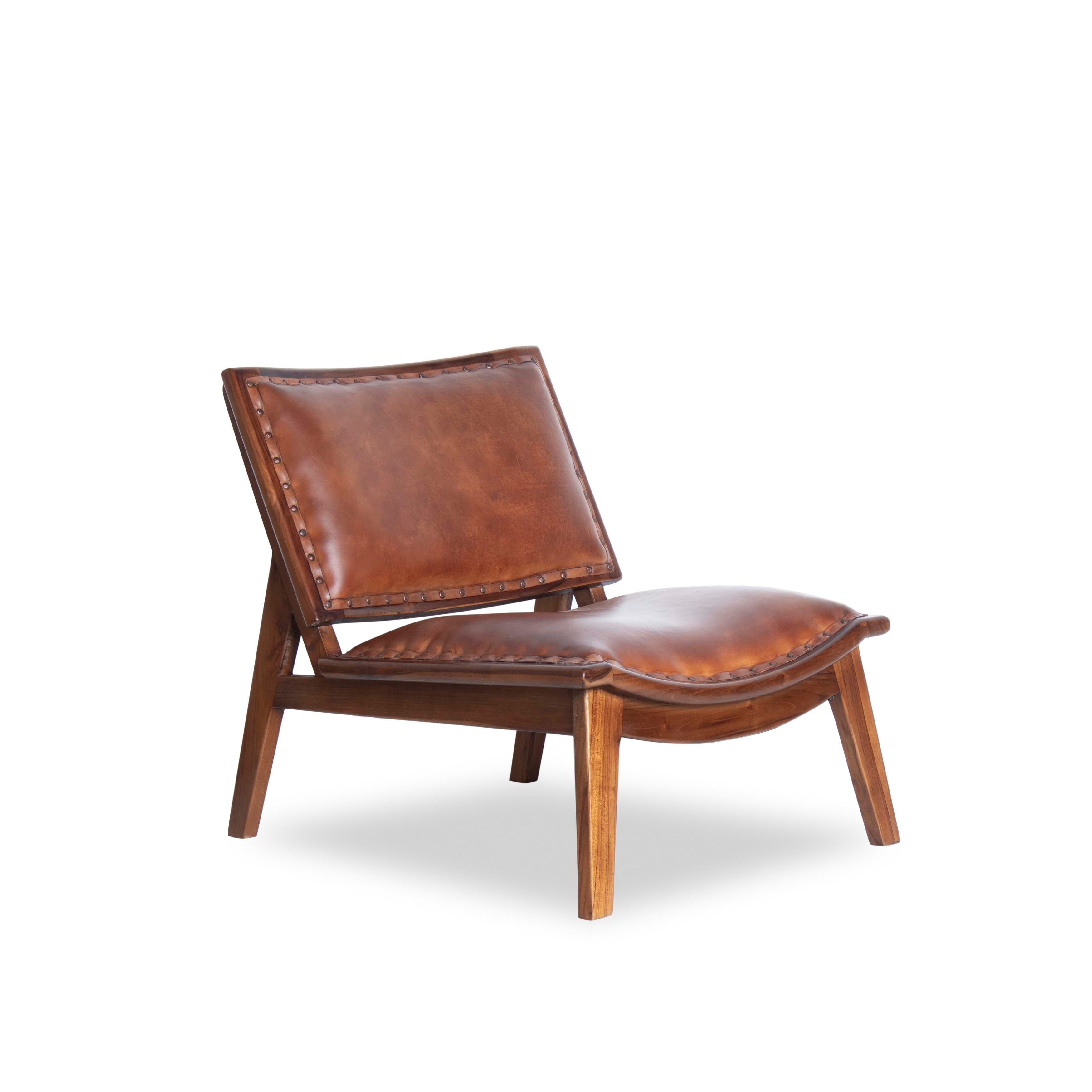 Mid Century Modern Debra Cognac Tan Leather Arm Chair Overstock 31098611