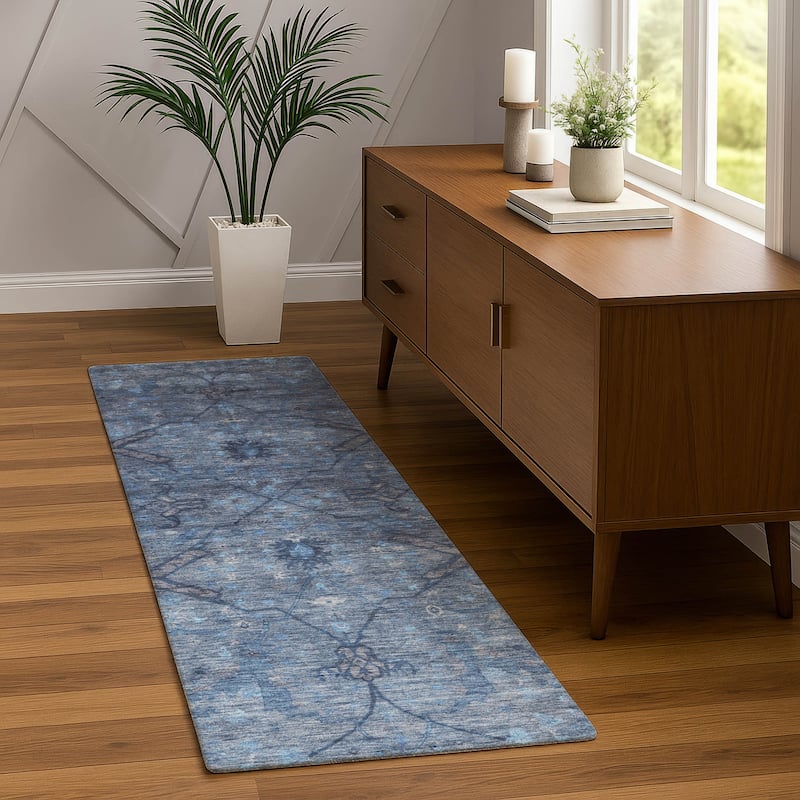 Machine Washable Indoor/ Outdoor Boho Global Chantille Rug