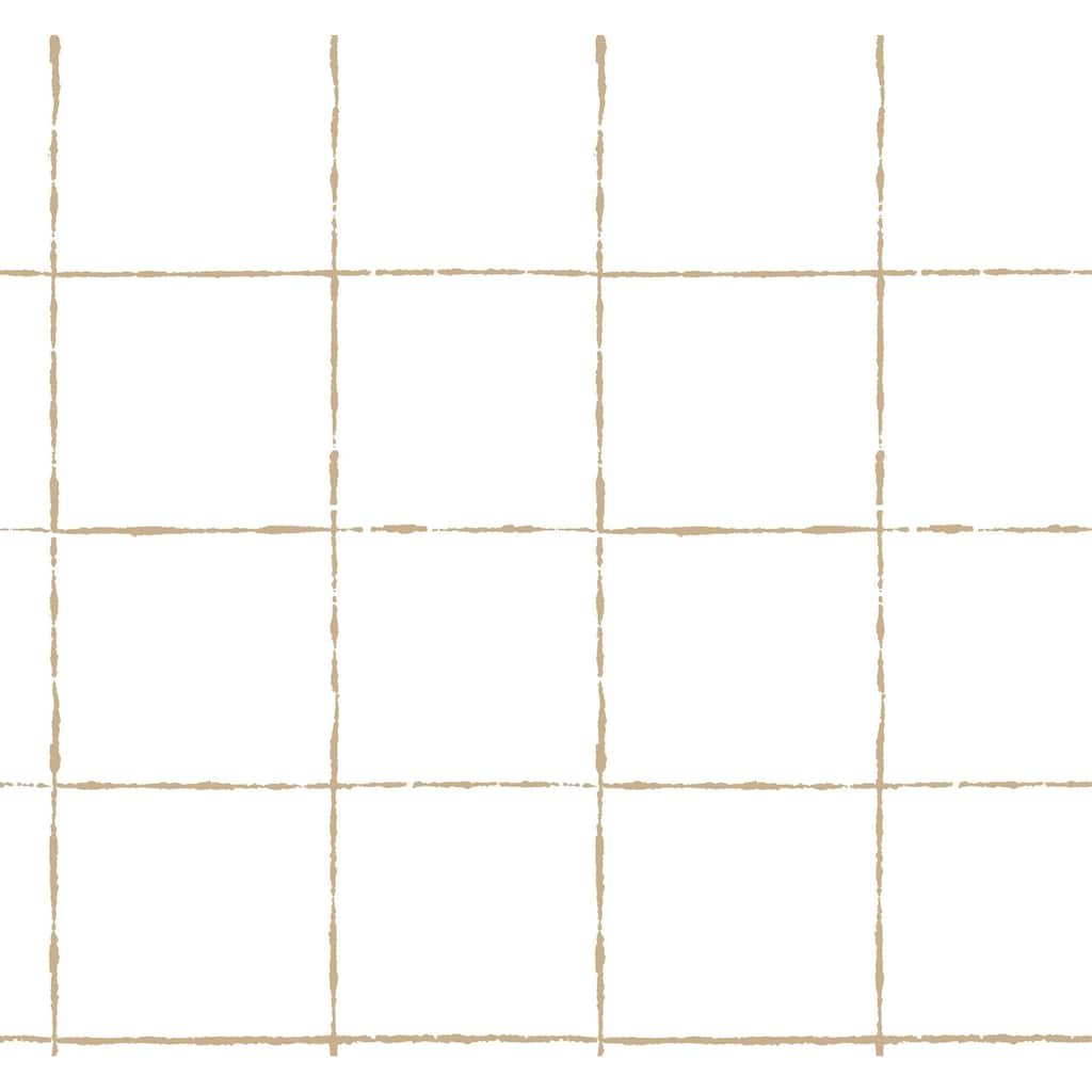 York Wallcoverings La Vitre Plaid Gold Wallpaper
