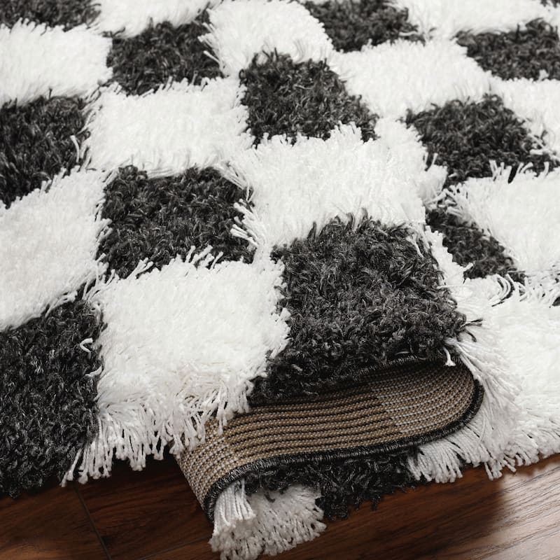 Livabliss Sibari Modern Checkered Plush Area Rug