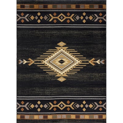 Tribes GC_YLS4001 Black Southwest Area Rug