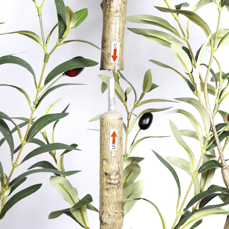 7" Artificial Olive Tree in Black Plastic Pot, 1pc/set