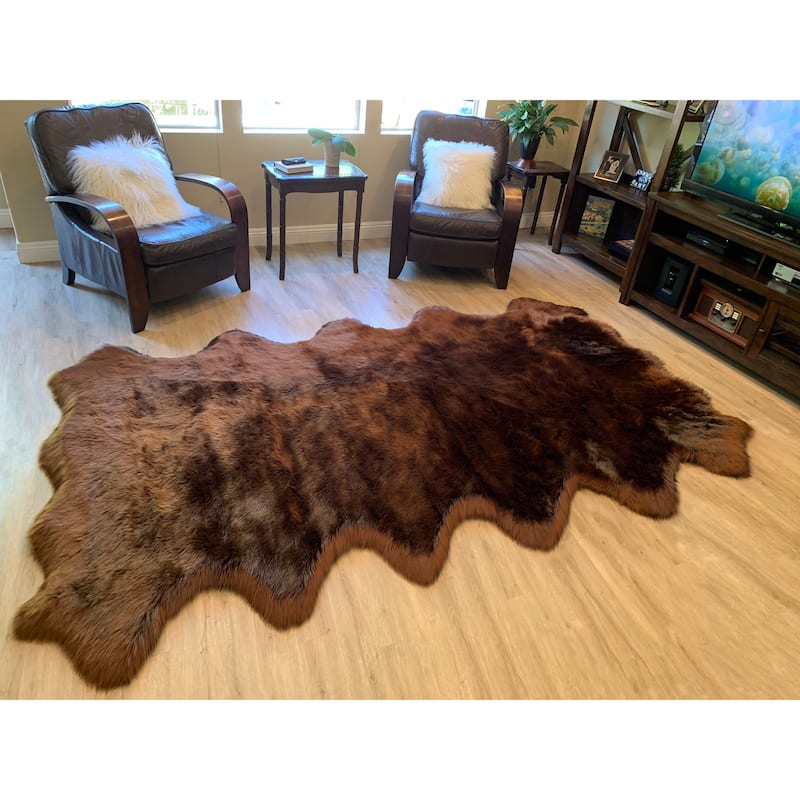 Highland Select Natural Long Wool Sheepskin 12 Pelt Shag Rug - 5'5" x 9'2"