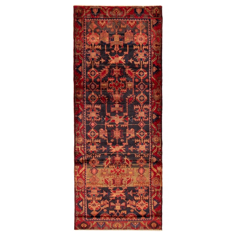 ECARPETGALLERY Hand-knotted Andelz Dark Navy Wool Rug - 3' 9" x 9' 9" - Dark Navy - 3' 9" x 9' 9" - Runner